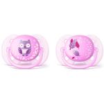 Philips Avent Пустышка ultra soft, Сова, 0-6 мес., 2 шт, для девочки (SCF227/20)