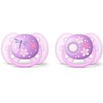 Philips Avent Пустышка ultra soft, Цветы, 6-18 мес., 2 шт, для девочки (SCF227/22)