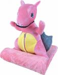 Игрушка с пледом 8515 - 51  ДРАКОН ХВОСТИК - розовый р-р 130х160