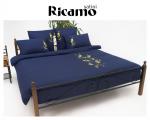 КПБ "Satini Ricamo" 1,5-спальный, R-150/синий
