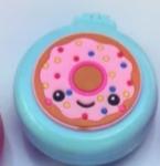 Расческа массажная детская складная "Barbariska", с зеркалом, пончик, разноцветные зубчики, цвет голубой, d-7см