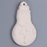 Ёлочное украшение под раскраску «Снеговик» с подвесом, кисть