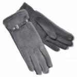 Перчатки женские, меховые для сенсорных экранов -09 (серый) (art. perg2021-09)