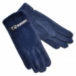 Перчатки женские, меховые для сенсорных экранов -10 (темно-синий) (art. perg2021-10)