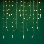 СНОУ БУМ Гирлянда эл. бахрома с сосульками 2.5x0.3х0.5x0.7м, 80LED, шампань, пост свеч,ПВХ проз,220В