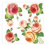 Салфетки бумажные Гармония цвета однослойные, 24*24 см, розы, 50 листов