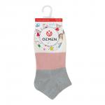 Носки детские Oemen KS014 с принтом широкая полоска, размер 14-18, розово-серый