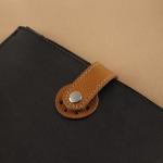 Застёжка пришивная для сумки, на кнопке, из натуральной кожи, 13,5 * 2,5 см, цвет коричневый/серебряный