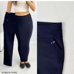 Брюки Size Plus с начесом темно-синие K53 M29