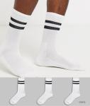 Носки высокие мужские белые с черной полосой