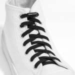 Шнурки для обуви ONLITOP 9398407 плоские, с фиксатором, эластичные, 6 мм, цвет: черный, 100 см
