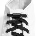 Шнурки для обуви ONLITOP 9398407 плоские, с фиксатором, эластичные, 6 мм, цвет: черный, 100 см