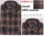 3LBM1+11 (M-4XL) Сорочка муж. классика дл. рукав. фланель, BROSTEM