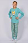 Детская пижама с брюками 91225 Пастельно-бирюзовый корги