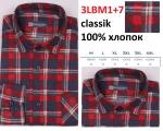 3LBM1+7 (M-4XL) Сорочка муж. классика дл. рукав. фланель, BROSTEM