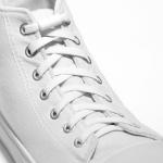 Шнурки для обуви ONLITOP 9398406 плоские, с фиксатором, эластичные, 6 мм, цвет: белый, 100 см