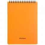 Блокнот А5 60 л. на гребне OfficeSpace Neon, оранжевая пластиковая обложка, Б5к60грП_35405