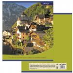 Тетрадь 48л., А5, клетка, Alingar "Европейские города", скрепка, мелованный картон (стандарт), блок офсет, 4 дизайна в пленке т/у