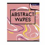 Тетрадь 48л., А5, линия, Alingar "Abstract waves", скрепка, мелованный картон (стандарт), блок офсет, 4 дизайна в пленке т/у