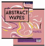 Тетрадь 48л., А5, линия, Alingar "Abstract waves", скрепка, мелованный картон (стандарт), блок офсет, 4 дизайна в пленке т/у