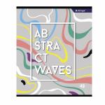 Тетрадь 48л., А5, линия, Alingar "Abstract waves", скрепка, мелованный картон (стандарт), блок офсет, 4 дизайна в пленке т/у