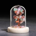 Сувенир в куполе "Дерево Жизни. Самоцветы", натуральный камень, 10 х 7 см