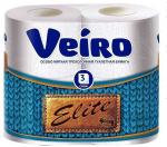 Бумага туалетная VEIRO Elite белая, 3 слоя, 4 рулона