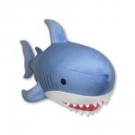 Антистрессовая игрушка "Акула" голубая, красный рот 51х23х22