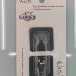 Крючки в наборе 2шт из нержавеющей стали на липкой основе "БАСТОФ", цвет чёрный, форма квадрат, нагрузка 2,5кг/4,5см