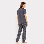 Комплект домашний женский (футболка, брюки), цвет графит, размер 44 (S)