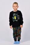 Пижама с брюками для мальчика 92209 Черный/цветные буквы