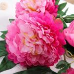 Цветы искусственные "Пион кустовой" 5 бутонов, 15х110 см, сиренево-розовый