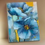 Картина по номерам с поталью «Голубые цветы» 18 цветов, 40 * 50 см