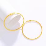 Серьги-кольца XUPING классика, d=5,5 см, цвет золото