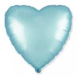 Сердце Пастель сатин BLUE 18"/45 см."