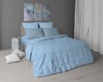 Комплект постельного белья 1,5-спальный, бязь  ГОСТ (Арабески, голубой)
