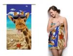 Вафельное пляжное полотенце жирафа