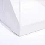 Кондитерская коробка с пластиковой крышкой, белая 20,5 х 20,5 х 14 см