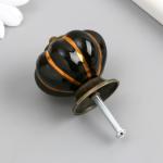 Ручка для шкатулки керамика, металл "Тыковка" чёрная 4х4х4 см
