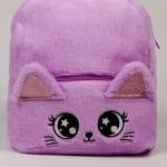 Рюкзак детский "Котик", плюшевый, цвет фиолетовый
