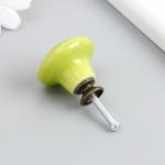 Ручка для шкатулки керамика, металл "Цветок" фисташка 3,4х3,4х3,4 см