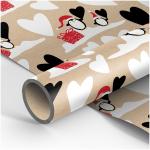 *Упаковочная бумага крафт 70 * 100 см, MESHU Рождественский пингвин, 70г/м2, MS_53454