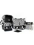 Комплект MF-8108  (рюкзак+2шт сумки+пенал+монетница)  1отд,  6внеш+1внут/карм,  черный/бел 256344