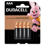 Батарейка Duracell Basic AAA (LR03), КОМПЛЕКТ 4 шт., алкалиновая, 4BL, 5000394116085