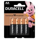 Батарейка Duracell Basic AA (LR6), КОМПЛЕКТ 4 шт., алкалиновая, 4BL, 5000394115996