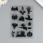 Штамп для творчества силикон "Ужасы Хэллоуина" 11х16см