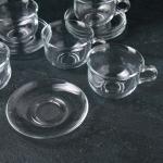 Сервиз чайный стеклянный «Ташкент», 12 предметов: 6 чашек 290 мл, 6 блюдец