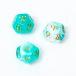 Астрологические кубики для гадания "Время игры", 3 шт, зеленый мрамор