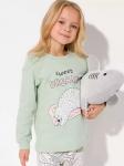 Пижама для девочки (джемпер, брюки) р. 98 см футер зеленый Мишка 10709AW23 Vulpes