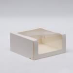 Кондитерская упаковка с окном, белая, 21 х 21 х 10 см